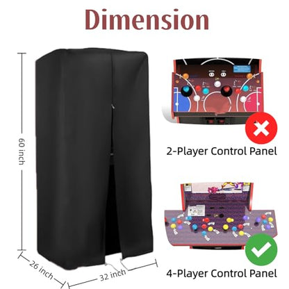 Arcade Machine Cover for X-Men for WWE Supreme 4 Player Game Machine | 32x26x60,Waterproof Dustproof Heavy Duty Oxford Fabric,for Extra Large Electronic 4 Player Deluxe Video Game Machine - size: Arcade-XL-32"x26"x60"