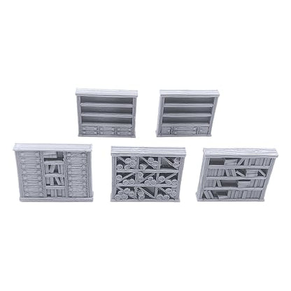 Library Furniture - DND Terrain Compatible with Dungeons and Dragons, 28mm Miniature Wargaming, Tabletop RPGs, Wargame Scenery