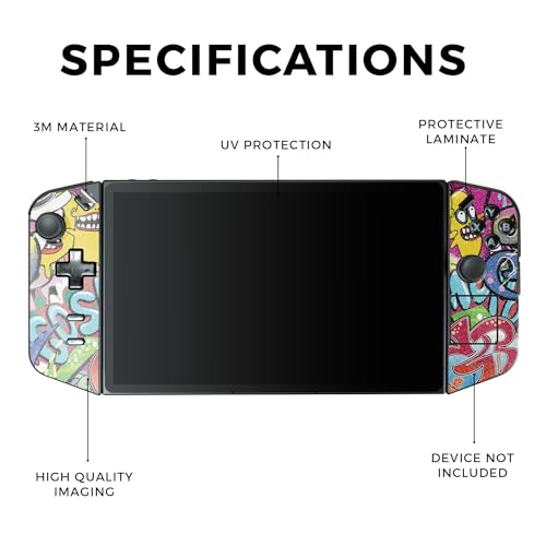 Glossy Glitter Gaming Skin Compatible with Lenovo Legion Go - Funky Graffiti - Premium 3M Vinyl Protective Wrap Decal Cover - Easy to Apply | Crafted in The USA by MightySkins - color: Funky Graffiti, style: Glossy Glitter Finish
