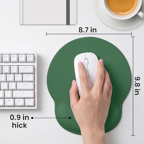 Mouse pad with Wrist Rest,Relieving Pain Memory Foam Computer pad, Ergonomic Desktop Mouse, Silicone Material Mouse pad, with Non-Slip PU Base (Green) - color: green