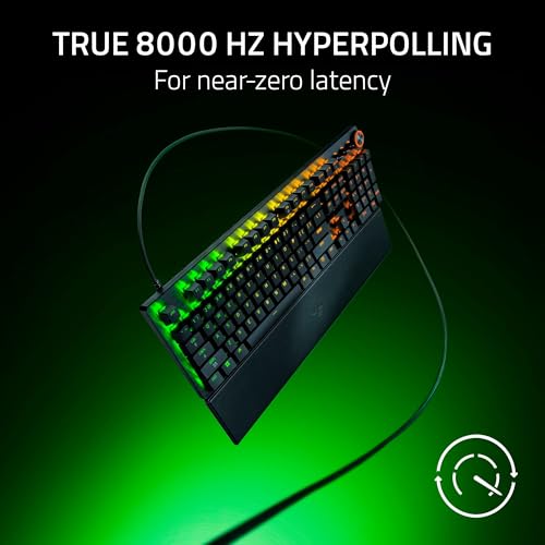 Razer Huntsman V3 Pro 8KHz Esports Gaming Keyboard, Analog Optical, Black | Gen-2 Analog Optical Switches, Rapid Trigger, Adjustable Actuation, Media Controls, PBT Keycaps - color: Black, size: Full Size, style: 8000 Hz Polling