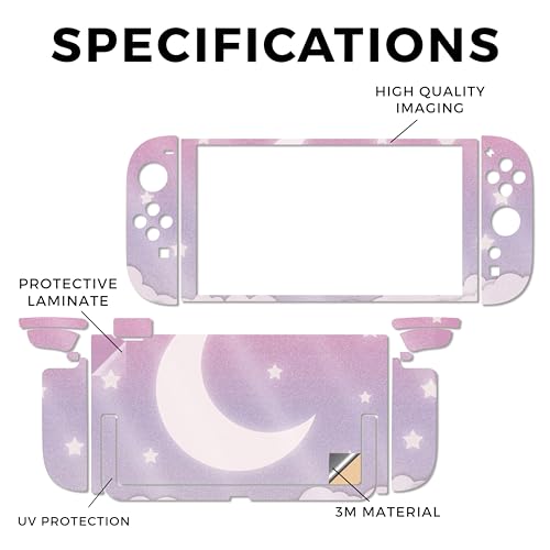 Glossy Glitter Gaming Skin Compatible with Nintendo Switch 2 Console Only - Baby Moon - Premium 3M Vinyl Protective Wrap Decal Cover - Easy to Apply | Crafted in The USA by MightySkins - color: Baby Moon, size: Switch 2 Console Skin Only, style: Glossy Gl