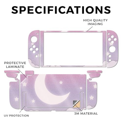 Glossy Glitter Gaming Skin Compatible with Nintendo Switch 2 Console Only - Baby Moon - Premium 3M Vinyl Protective Wrap Decal Cover - Easy to Apply | Crafted in The USA by MightySkins - color: Baby Moon, size: Switch 2 Console Skin Only, style: Glossy Gl