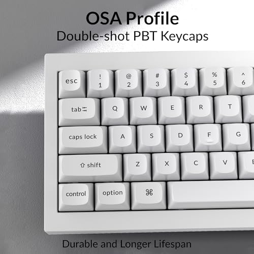 Keychron Q4 Wired Custom Mechanical Keyboard, QMK/VIA Programmable Macro, Full Aluminum, Hot-Swappable Gateron G Pro Blue Switch, 60% Layout Double Gasket Compatible with Mac and Windows - White - color: White (Gateron G Pro Blue Switch)