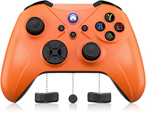 LENISUOLE Replacement Wired Controller for Xbox 360, Game Controller for 360 with Dual-Vibration Turbo Compatible with Xbox 360/360 Slim and PC Windows 7,8,10,11 - color: Orange