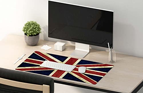 SSOIU Extended Gaming Mouse Pad (35.5x15.7 in), Large Non-Slip Rubber Base Mousepad with Stitched Edges, Waterproof Keyboard Mouse Mat Desk Pad for Work, Game, Office, Home - Flag of England - color: Flag of England