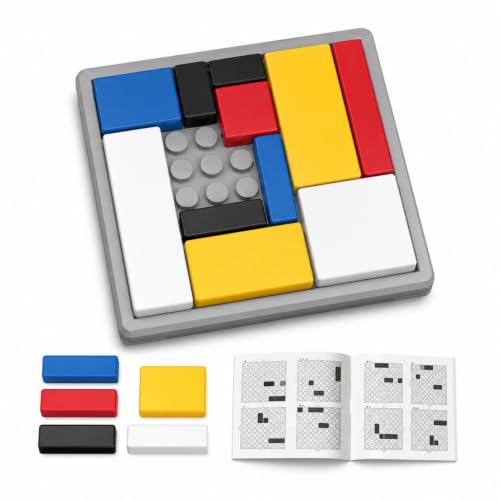 Logic Puzzle Brain Teaser Game for Kids and Adults, 88 Challenges with 4 Difficulty Levels, Portable Brain Training Logic Puzzle Game for Thinking Fun and Travel, Learning