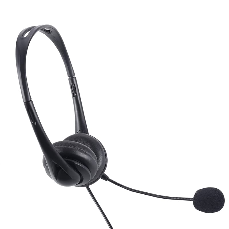 Wired Headset, Noise Cancellation, 3.5mm Port or in-line Control with USB-A Port, Ideal for Educational, Office, Games, Call Centers, podcasts, Music, and so Much More- Black(Ultra Light)