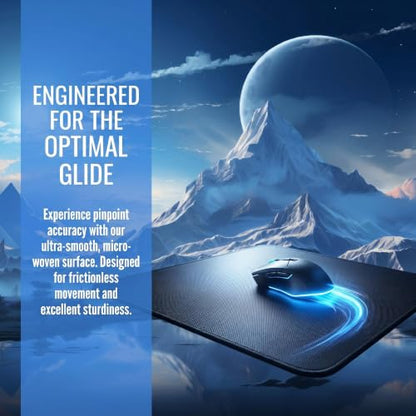 XXL Gaming Mouse Pad 23.6x11.8 inch, Snow Mountain Lake Landscape Theme Desk Mat, Riverside Starry Sky Moon Scene Large Mousepad,Fantasy Artistic Keyboard Mouse Mat (Snow Peak Lake View) - color: Snow Peak Lake View