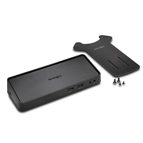 Kensington USB 3.0 Dual Display Docking Station (K33997WW) Black | 4 USB 3.0 + 2 USB 2.0 ports, DP & HDMI dual 2K@60Hz, GbE, powers accessories only (not laptop), Mac requires USB-C adapter