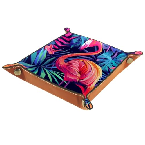 Flowers Leaves Flamingo Dice Tray Dice Rolling Tray Folding Dice Holder for Dice Games, Like RPG, DND and Other Table Games - color: Multi 7