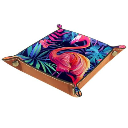 Flowers Leaves Flamingo Dice Tray Dice Rolling Tray Folding Dice Holder for Dice Games, Like RPG, DND and Other Table Games - color: Multi 7
