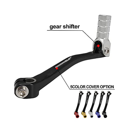JFG RACING Motorcycle Folding Gear Shifter Shift Lever Pedal CNC Universal for CRF XR RM KX KLX TTR PW SSR Apollo TAO TAO SDG 50cc - 125cc Dirt Pit Bike Sliver - color: Silver