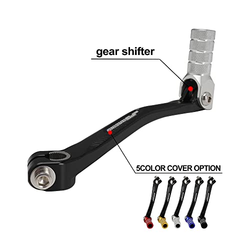 JFG RACING Motorcycle Folding Gear Shifter Shift Lever Pedal CNC Universal for CRF XR RM KX KLX TTR PW SSR Apollo TAO TAO SDG 50cc - 125cc Dirt Pit Bike Sliver - color: Silver
