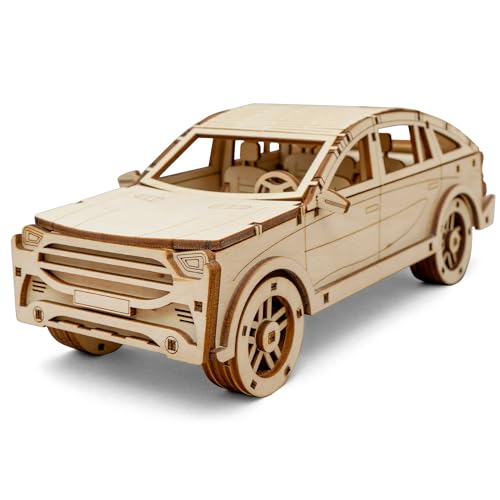 CG Games 3D Wooden Puzzles, CARSTERY E13 Car Model Kit. Self Building Vehicle DIY Kits, Wood Puzzle Models for Kids to Build, Brain Teaser Educational Puzzle Gifts for 8 Years Old and Up