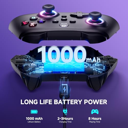 ECHTPower Switch 2 Controller, 2025 Wireless Controller with RGB/Macro/Shift/Turbo/Vibration, 1000mAh Bluetooth Controller Compatible with Switch/Switch 2/PC/Adroid/iOS - color: Dark