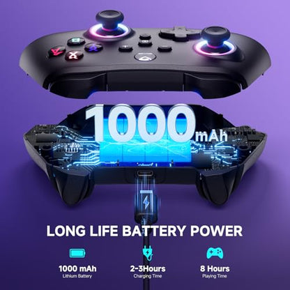 ECHTPower Switch 2 Controller, 2025 Wireless Controller with RGB/Macro/Shift/Turbo/Vibration, 1000mAh Bluetooth Controller Compatible with Switch/Switch 2/PC/Adroid/iOS - color: Dark
