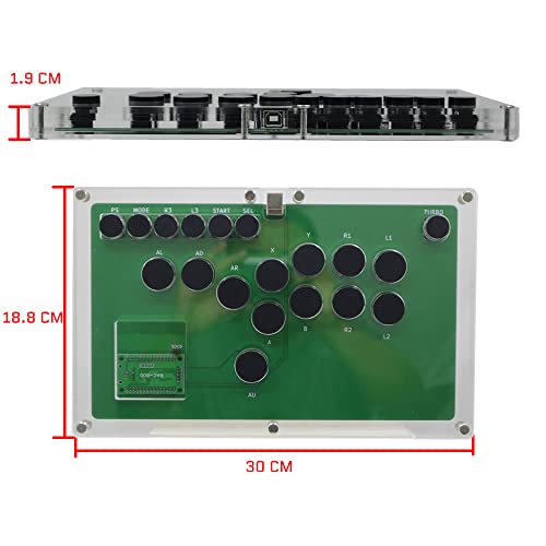 TruBoost FightBox B1-PC-W Ultra-Thin All Buttons Leverless-Style Arcade Joystick Fight Stick Game Controller For PC USB Hot-Swap Cherry MX