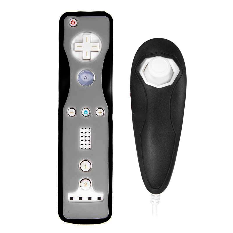 Soft Silicone Cover Case Skin Pouch for Wii Remote Nunchuk Controller Left and Right Joystick Silicone Case Soft Skin Cover (Black) - color: Black