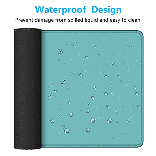 Dapesuom Large Mouse Pad, Extended Gaming Mouse Mat with Stitched Edges, Full Size Desk Mats with Non-Slip Base, Computer Big Desktop Keyboard Pad for Gamer, Laptop, Office, 23.6 x 11.8 in, Green - color: Malachite Green, size: 23.6L x 11.8W inches