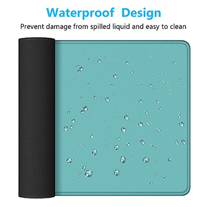 Dapesuom Large Mouse Pad, Extended Gaming Mouse Mat with Stitched Edges, Full Size Desk Mats with Non-Slip Base, Computer Big Desktop Keyboard Pad for Gamer, Laptop, Office, 23.6 x 11.8 in, Green - color: Malachite Green, size: 23.6L x 11.8W inches