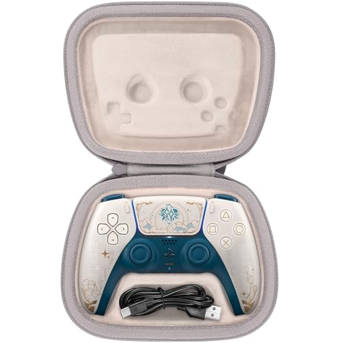 Baval Hard Case for Playstation 5 PS5 DualSense Wireless Controller | Protective Storage Box, Specifically Design for PS 5 Controller, Soft Velvet Lining, Customized Slots, Snug Fit, Sandstone - color: Sandstone Hard Case