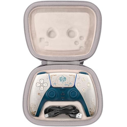 Baval Hard Case for Playstation 5 PS5 DualSense Wireless Controller | Protective Storage Box, Specifically Design for PS 5 Controller, Soft Velvet Lining, Customized Slots, Snug Fit, Sandstone - color: Sandstone Hard Case