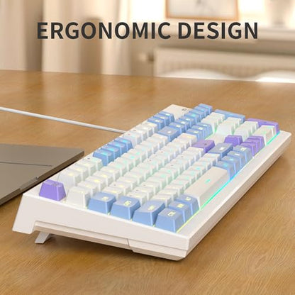 MageGee Creamy Keyboards,K2 Classic Keyboard Wired RGB Backlit 104 Keys Waterproof Ergonomic Keyboard,PC Keyboards for PC/loptop/MAC - Lris Violet - color: Lris Violet