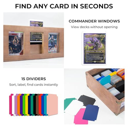 Wooden 5-Row Toploader Storage Box 850 Toploaders 4800 Standard TCG Cards