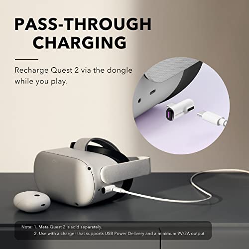 Soundcore VR P10 Gaming Earbuds-Low Latency, Meta Officially Co-Branded, Dual Connection, 2.4GHz Wireless, USB-C Dongle Included-Compatible with Steam Deck, PS4, PS5, PC, Switch(Renewed)