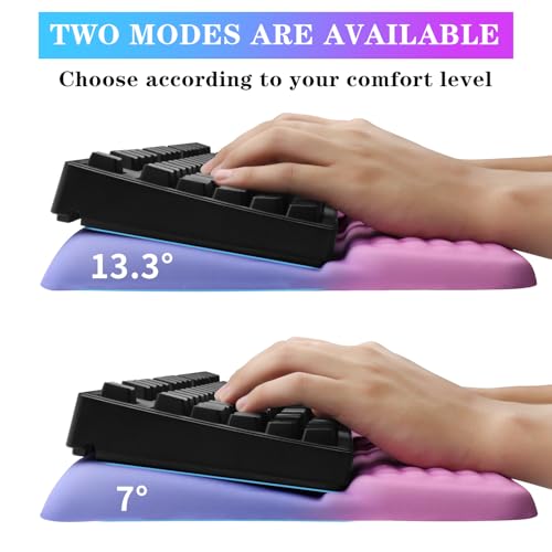 Computer Keyboard Stand with Wrist Rest, Ergonomic Tilted Keyboard Holder - Keyboard Riser with Wrist Pad - Keyboard Tray Support for Office Home - Starry Pink - color: Keyboard Stand-starry Pink