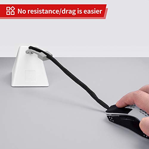 HOTLINEGAMES Mouse Bungee Mouse Cord Clip Cord Management System Fixer Holder for Esports FPS Game (3.0 New White)