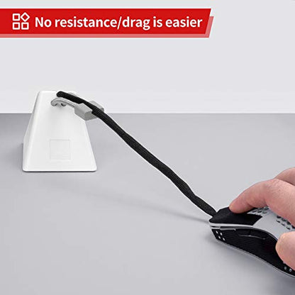 HOTLINEGAMES Mouse Bungee Mouse Cord Clip Cord Management System Fixer Holder for Esports FPS Game (3.0 New White)