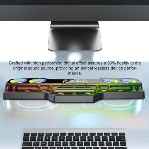 Yunseity RGB Laptop SoundBar, Lossless Fidelity Dynamic Bluetooth Computer Speakers, Colorful Light Gaming PC Sound Bar, USB Powered Speakers for PC Desktop Monitor, Yunseity1ga0ns4rhm