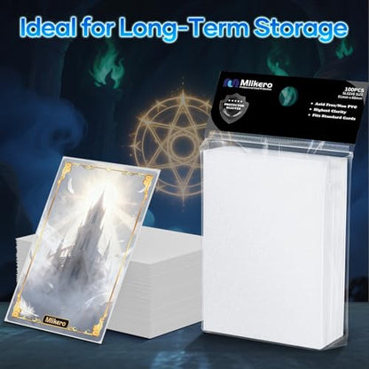 500 Count Card Sleeves, Matte Magic Card Sleeves, Smooth Shuffle & Tear Resistant, Fit for MTG, TCG, CCG (White) - color: White, size: 500 Pack