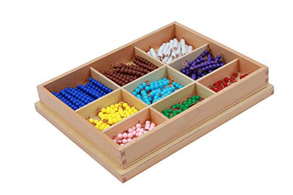 Adena Montessori Counting Beads Checker Board Beads Math Games & Teaching Numbers Counting Toys | Safe acrylic + beechwood box. 180 color-coded beads bars 1-9. Hands-on addition, subtraction & multiplication. Classroom