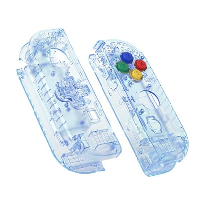 eXtremeRate Glacier Blue Joycon Handheld Controller Housing (D-Pad Version) with Colorful Buttons, DIY Replacement Shell Case for Nintendo Switch & Switch OLED Joy-Con – Console Shell NOT Included - color: Glacier Blue