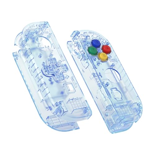 eXtremeRate Glacier Blue Joycon Handheld Controller Housing (D-Pad Version) with Colorful Buttons, DIY Replacement Shell Case for Nintendo Switch & Switch OLED Joy-Con – Console Shell NOT Included - color: Glacier Blue