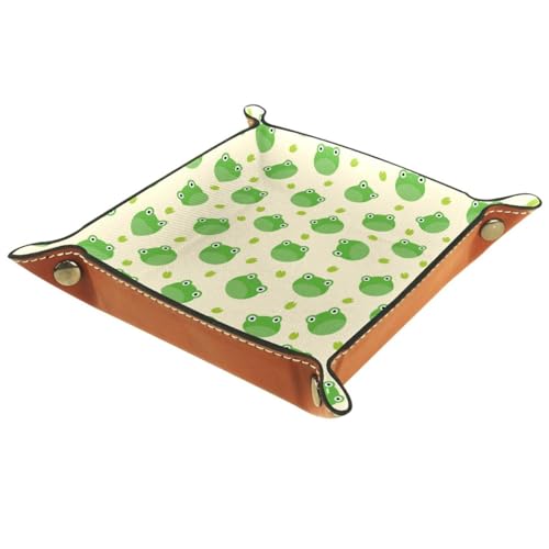 Frog Pattern Dice Tray PU Leather Dice Rolling Tray Folding Dice Holder for Dice Games, Like RPG, DND and Other Table Games - color: Multi 3