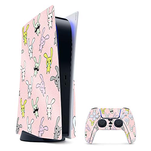 MightySkins Glossy Glitter Skin Compatible with PS5 / PlayStation 5 Bundle - Bunny Bunches | Protective, Durable High-Gloss Glitter Finish | Easy to Apply, Remove, and Change Styles | Made in The USA - color: Bunny Bunches, size: PlayStation 5 Bundle