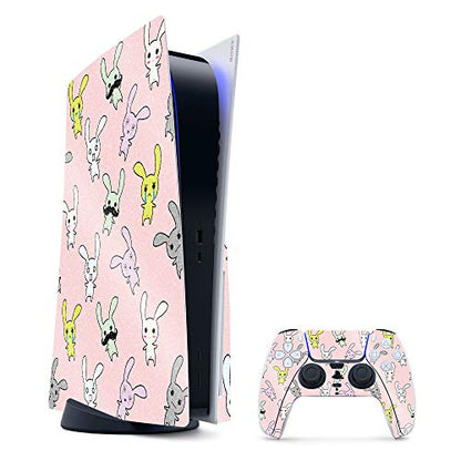 MightySkins Glossy Glitter Skin Compatible with PS5 / PlayStation 5 Bundle - Bunny Bunches | Protective, Durable High-Gloss Glitter Finish | Easy to Apply, Remove, and Change Styles | Made in The USA - color: Bunny Bunches, size: PlayStation 5 Bundle