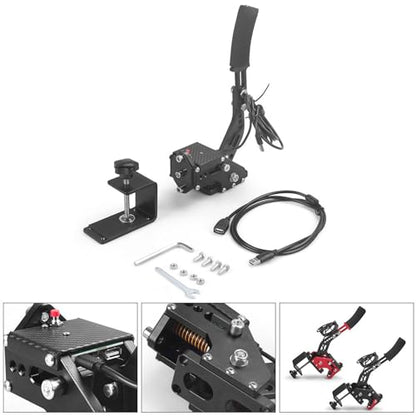 64Bit PC/PS4/PS5 USB Handbrake Upgrade SIM Racing Games Handbrake,Only compatible with Windows 10,PC USB all Steering wheel available,1.8M Cable/With Fixing Clip/Reinforced Spring