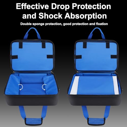 GDNasist Carrying Case Compatible with PS5/PS5 Pro/PS5 Slim | Travel Thickened Protective Bag Compatible with Playstation 5 Console, Headset, PS5 Controller, Game Discs and Accessories - color: Black