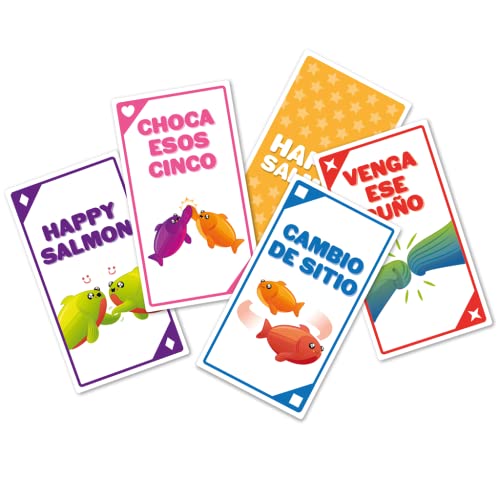Exploding Kittens - Juego Happy Salmon, juego de cartas divertido para adultos, adolescentes y niños - style: Happy Salmon Español