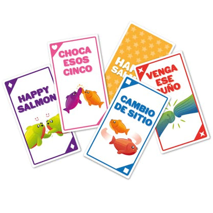 Exploding Kittens - Juego Happy Salmon, juego de cartas divertido para adultos, adolescentes y niños - style: Happy Salmon Español