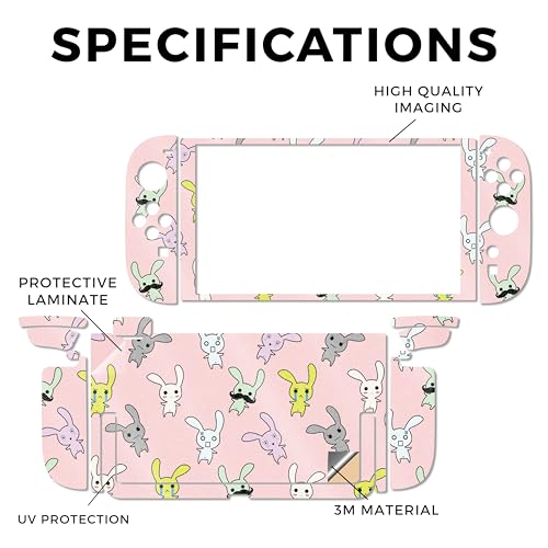 Glossy Glitter Gaming Skin Compatible with Nintendo Switch 2 Console Only - Bunny Bunches - Premium 3M Vinyl Protective Wrap Decal Cover - Easy to Apply | Crafted in The USA by MightySkins - color: Bunny Bunches, size: Switch 2 Console Skin Only, style: G
