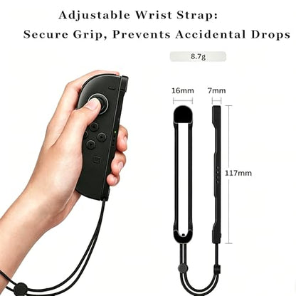 Arvytosty Magnetic Wrist Straps for Switch 2 Joy-Con, Adjustable Lanyard with SR/SL Buttons, Compatible with Switch 2 Mouse Mode, Replacement Wrist Strap Accessories (Black-4 Packs) - color: Black-4 Packs