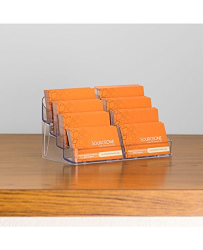 8 Pocket Desktop Clear Acrylic Business Card Holder - size: 1 Pack