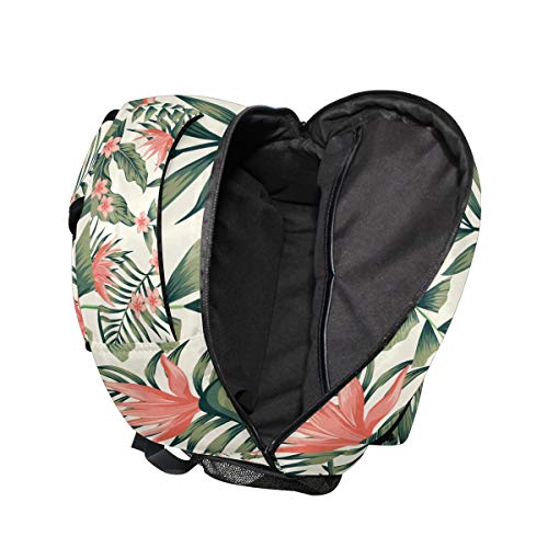 Tropical Palm Leaves Flower Backpacks Pink Florals School Book Travel College Shoulder Bag for Women Men Boys - color: Multi Pattern 6