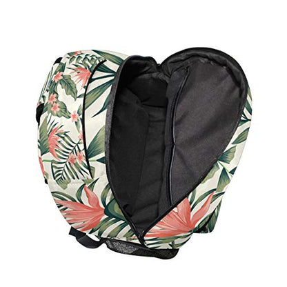 Tropical Palm Leaves Flower Backpacks Pink Florals School Book Travel College Shoulder Bag for Women Men Boys - color: Multi Pattern 6